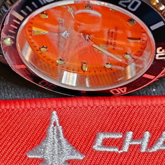 Chase Durer Men's Dive Watch Orange Dial CDW-0125 - Picture 3 of 10